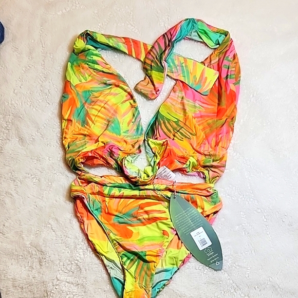 Farm Rio One-Piece Vibrant Multicolor Swimsuit Size Small - Picture 4 of 16